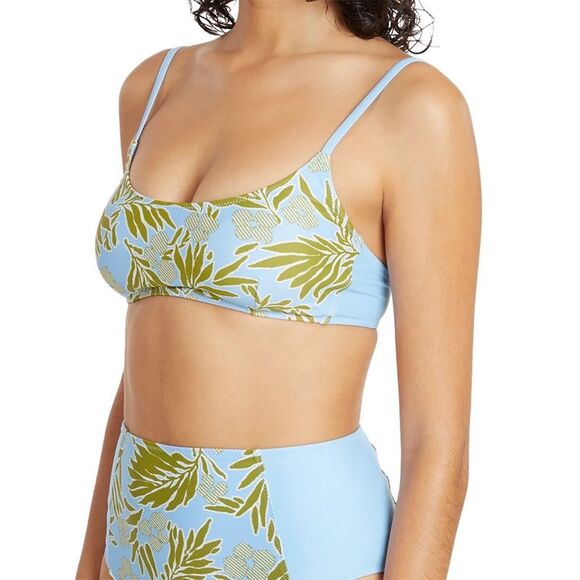 Tanya Taylor Womens  Kaia Bikini Top, Blue - Picture 2 of 3